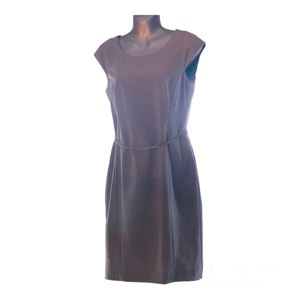 Heather Grey Cap Sleeve Sheath Dress Sz 2 NWOT No Belt